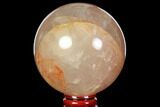 Polished Hematoid (Harlequin) Quartz Sphere - Madagascar #117281-1